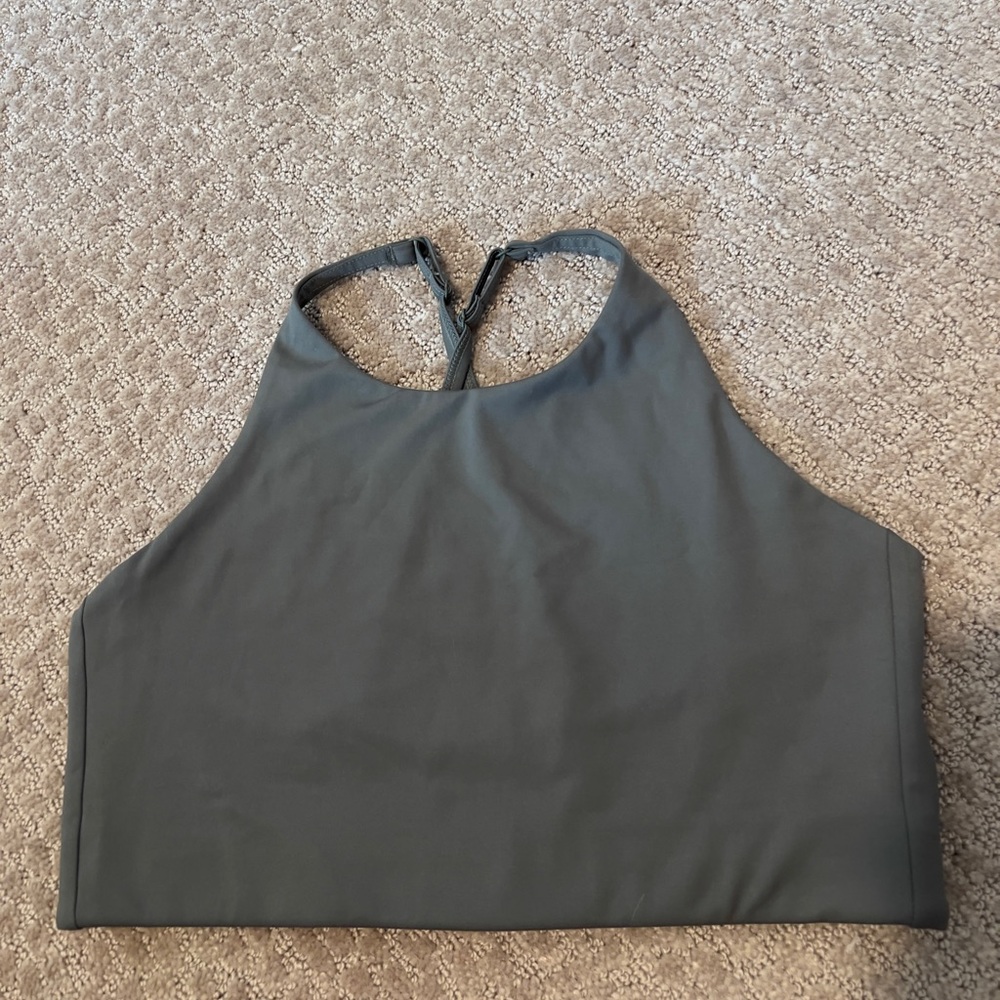 Girlfriend Collective Dark Green Sports Bra Top